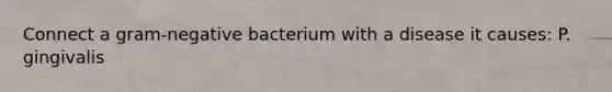 Connect a gram-negative bacterium with a disease it causes: P. gingivalis