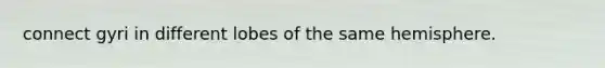 connect gyri in different lobes of the same hemisphere.