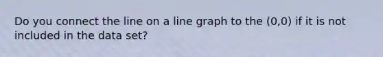 Do you connect the line on a line graph to the (0,0) if it is not included in the data set?