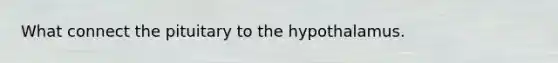 What connect the pituitary to the hypothalamus.