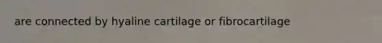 are connected by hyaline cartilage or fibrocartilage