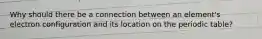 Why should there be a connection between an element's electron configuration and its location on the periodic table?