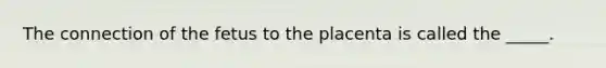 The connection of the fetus to the placenta is called the _____.