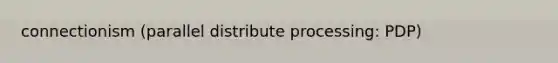 connectionism (parallel distribute processing: PDP)