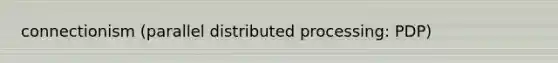 connectionism (parallel distributed processing: PDP)