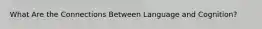 What Are the Connections Between Language and Cognition?