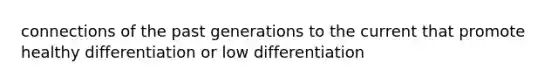 connections of the past generations to the current that promote healthy differentiation or low differentiation