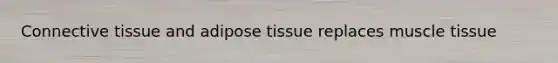 Connective tissue and adipose tissue replaces muscle tissue