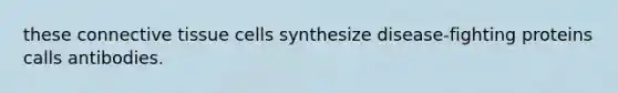 these connective tissue cells synthesize disease-fighting proteins calls antibodies.