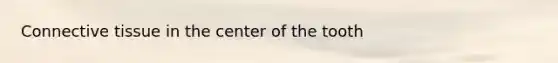 <a href='https://www.questionai.com/knowledge/kYDr0DHyc8-connective-tissue' class='anchor-knowledge'>connective tissue</a> in the center of the tooth