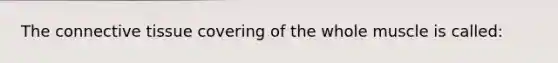 The connective tissue covering of the whole muscle is called: