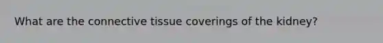 What are the connective tissue coverings of the kidney?