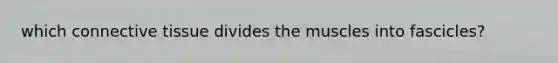 which <a href='https://www.questionai.com/knowledge/kYDr0DHyc8-connective-tissue' class='anchor-knowledge'>connective tissue</a> divides the muscles into fascicles?