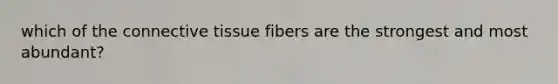 which of the connective tissue fibers are the strongest and most abundant?