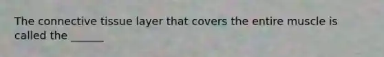 The connective tissue layer that covers the entire muscle is called the ______