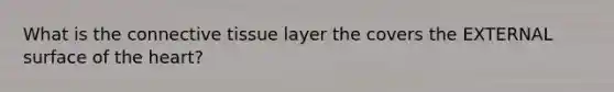 What is the connective tissue layer the covers the EXTERNAL surface of the heart?