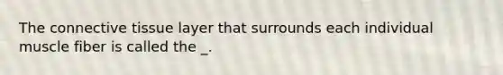 The connective tissue layer that surrounds each individual muscle fiber is called the _.