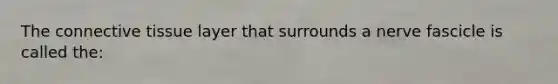 The connective tissue layer that surrounds a nerve fascicle is called the:
