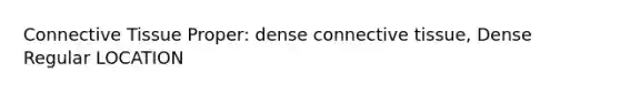 Connective Tissue Proper: dense connective tissue, Dense Regular LOCATION
