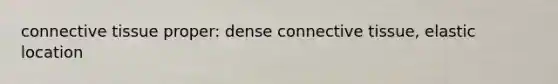 connective tissue proper: dense connective tissue, elastic location
