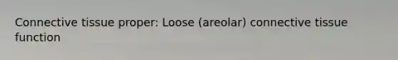 Connective tissue proper: Loose (areolar) connective tissue function