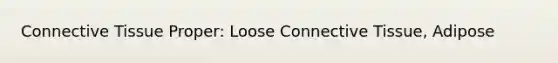 Connective Tissue Proper: Loose Connective Tissue, Adipose