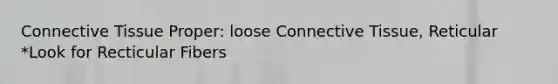 Connective Tissue Proper: loose Connective Tissue, Reticular *Look for Recticular Fibers