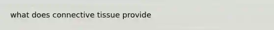 what does <a href='https://www.questionai.com/knowledge/kYDr0DHyc8-connective-tissue' class='anchor-knowledge'>connective tissue</a> provide