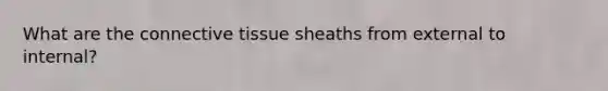 What are the connective tissue sheaths from external to internal?