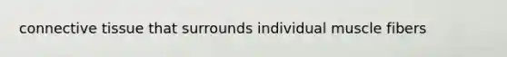 connective tissue that surrounds individual muscle fibers