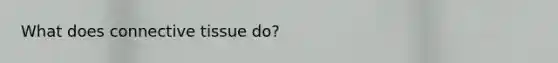 What does <a href='https://www.questionai.com/knowledge/kYDr0DHyc8-connective-tissue' class='anchor-knowledge'>connective tissue</a> do?