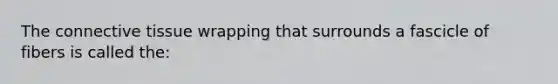 The connective tissue wrapping that surrounds a fascicle of fibers is called the: