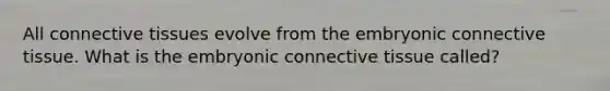 All connective tissues evolve from the embryonic connective tissue. What is the embryonic connective tissue called?