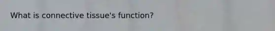 What is <a href='https://www.questionai.com/knowledge/kYDr0DHyc8-connective-tissue' class='anchor-knowledge'>connective tissue</a>'s function?