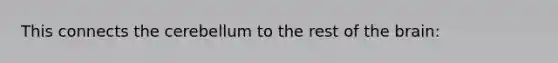 This connects the cerebellum to the rest of the brain: