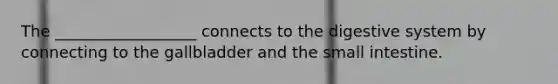 The __________________ connects to the digestive system by connecting to the gallbladder and the small intestine.