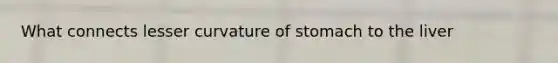 What connects lesser curvature of stomach to the liver