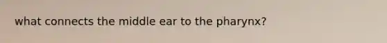 what connects the middle ear to the pharynx?