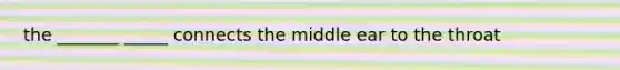 the _______ _____ connects the middle ear to the throat