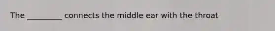 The _________ connects the middle ear with the throat