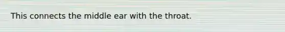 This connects the middle ear with the throat.