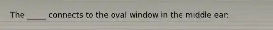 The _____ connects to the oval window in the middle ear: