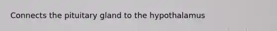 Connects the pituitary gland to the hypothalamus