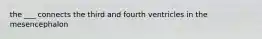 the ___ connects the third and fourth ventricles in the mesencephalon