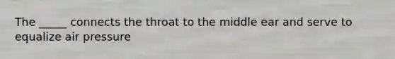 The _____ connects the throat to the middle ear and serve to equalize air pressure