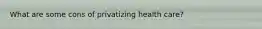 What are some cons of privatizing health care?