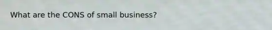 What are the CONS of small business?