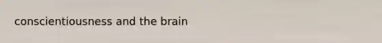 conscientiousness and the brain