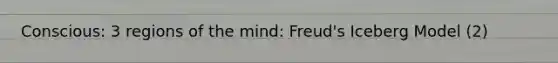 Conscious: 3 regions of the mind: Freud's Iceberg Model (2)