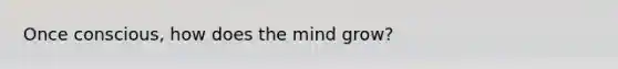 Once conscious, how does the mind grow?